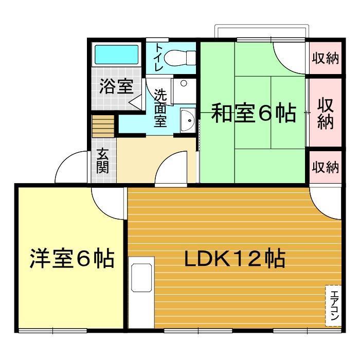 下村ハイツ(2LDK/1階)の間取り写真