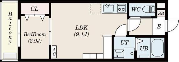STORIA岩塚(1LDK/3階)の間取り写真