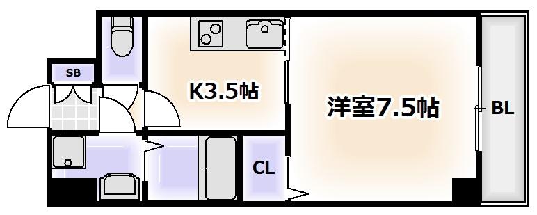 ジュネス我孫子(1K/3階)の間取り写真