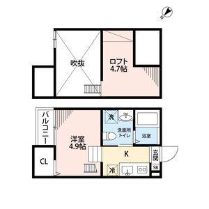 エスポワール堀田(1K/2階)の間取り写真