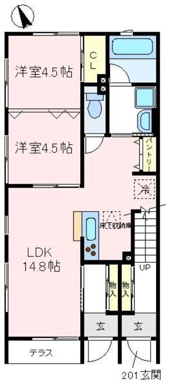セルパン(2LDK/1階)の間取り写真