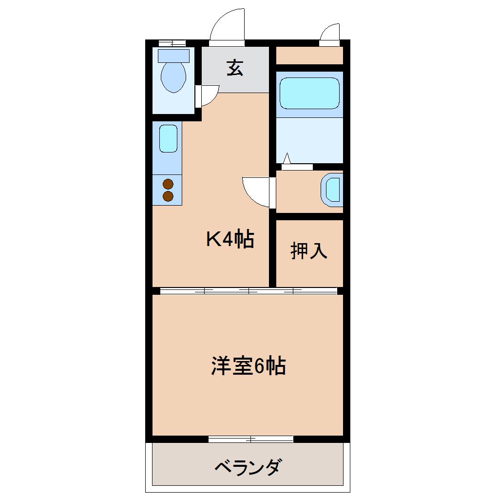 M・BOX(1K/2階)の間取り写真