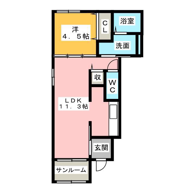 アイティヴィレッジI(1LDK/1階)の間取り写真