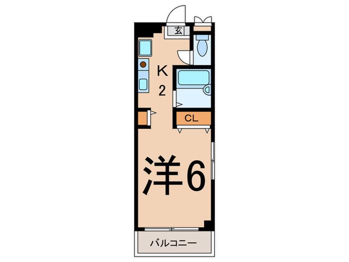 鶴見サニーホームズ(1K/2階)の間取り写真