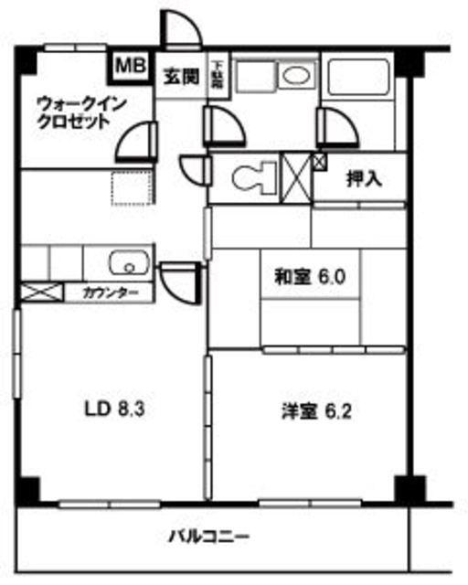 ガーデンヒルズ和光7(2LDK/3階)の間取り写真