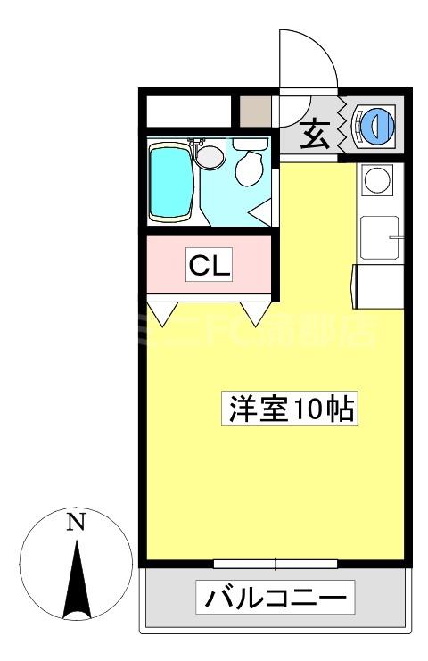 ロランジュB(ワンルーム/1階)の間取り写真