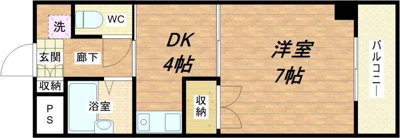 楠青山ビル別館(1DK/5階)の間取り写真