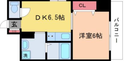 グローリーハイツ山本II(1DK/4階)の間取り写真