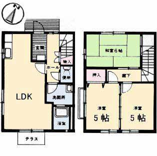 檜和田アパート(3LDK/1階)の間取り写真