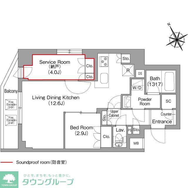コンフォリア・リヴ平井MUTIO(1SLDK/5階)の間取り写真