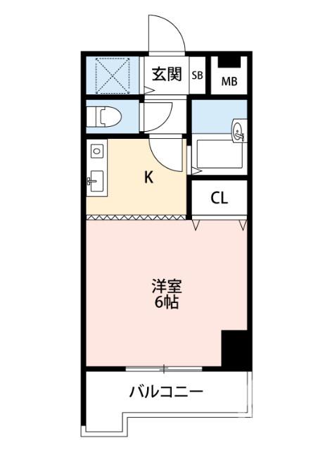 レジデンス川原(1K/7階)の間取り写真