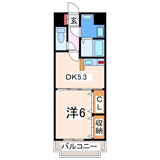 レルべ保田窪(1DK/1階)の間取り写真