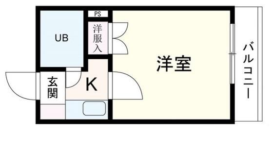エステート14東雲(1K/4階)の間取り写真