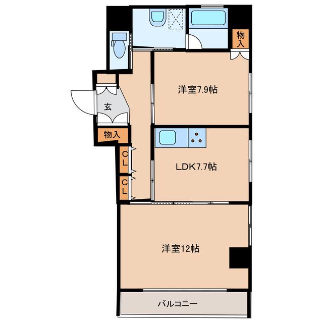 ピアビル(2LDK/6階)の間取り写真