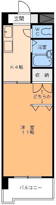 サン・ループ加藤(1K/4階)の間取り写真