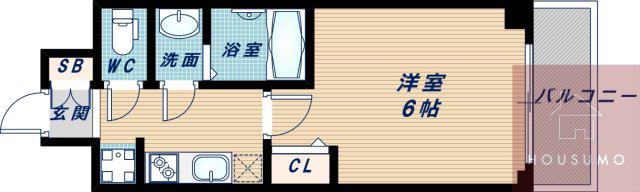プレサンス東三国エンブレイス(1K/8階)の間取り写真