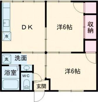 プランドール(2DK/2階)の間取り写真