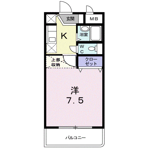 GRACEONE(1K/4階)の間取り写真