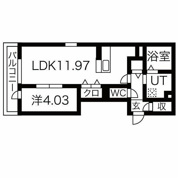 セゾン DE ソレイユ(1LDK/2階)の間取り写真