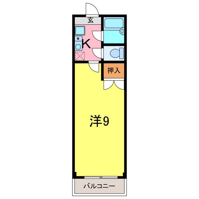 パレス三宝(1K/2階)の間取り写真