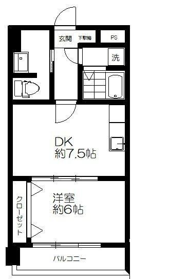 新高円寺ロイヤルマンション(1DK/3階)の間取り写真