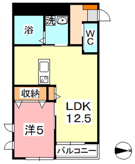 IRIS総社中央(1LDK/3階)の間取り写真