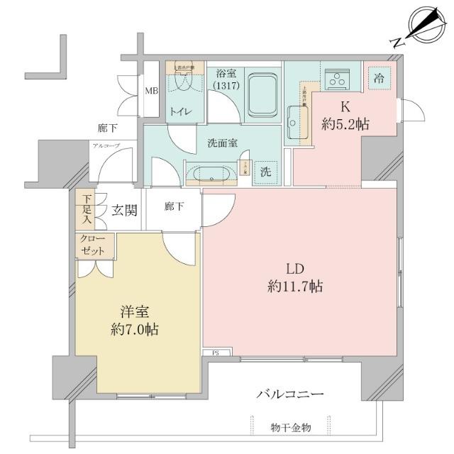 Dクラディアスイートアリーナ(1LDK/6階)の間取り写真