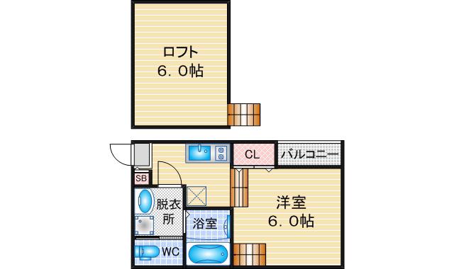 ハーモニーテラス鳴海IV(1SK/1階)の間取り写真