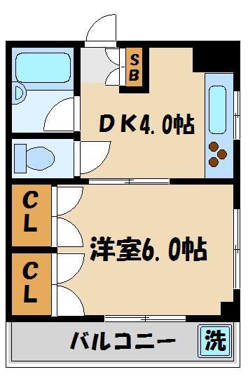 ドルフィン(1DK/3階)の間取り写真