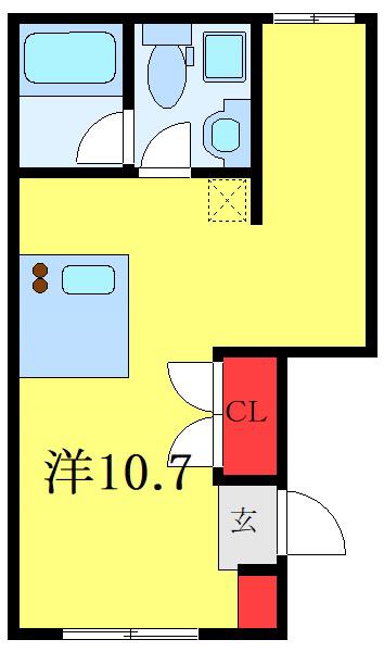 TRIAS146(ワンルーム/1階)の間取り写真