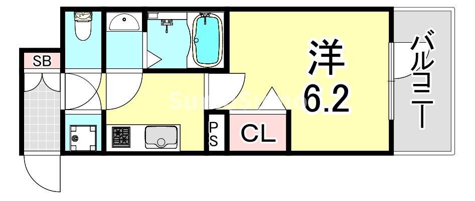アドバンス神戸セラフィム(1K/8階)の間取り写真