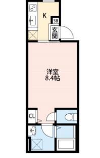 PLACEDEVICKE(1K/2階)の間取り写真