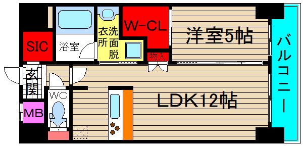 アーバネックス本町I(1LDK/8階)の間取り写真