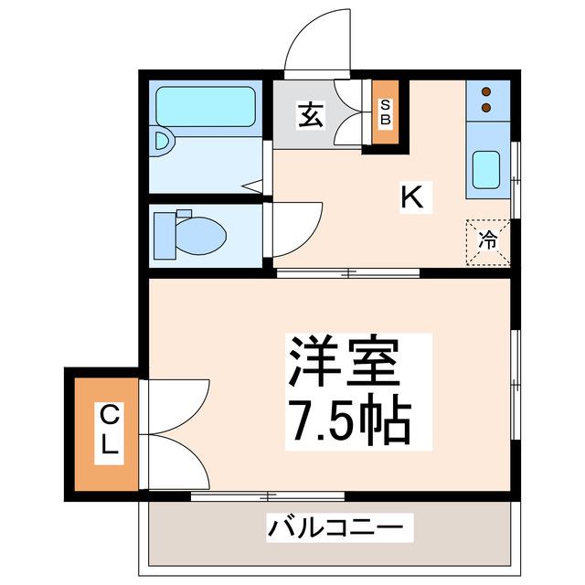 ラフォーレ4番館(1K/3階)の間取り写真
