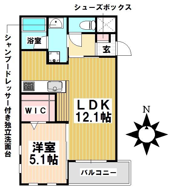 GRACE(1LDK/1階)の間取り写真