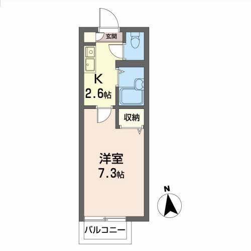 ラフォーレ・N・B(1K/2階)の間取り写真