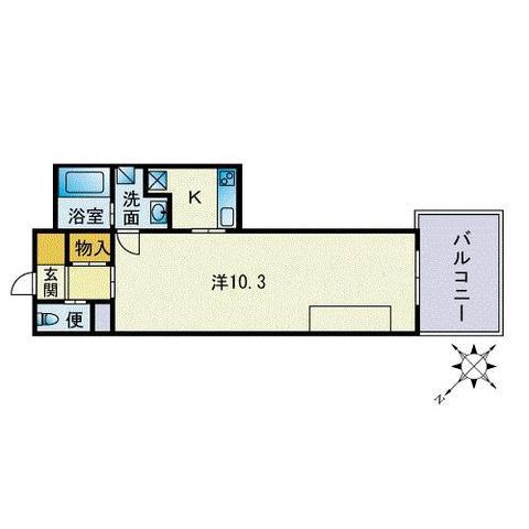 GRAND ETERNA 福岡天神橋(1K/15階)の間取り写真