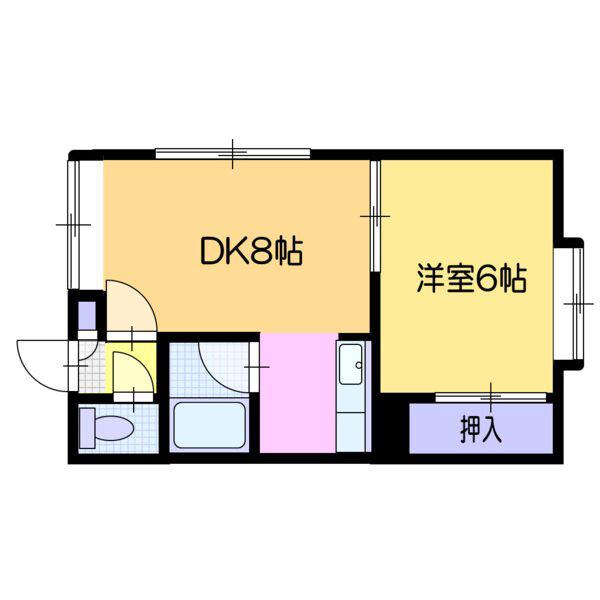 コーポリバーストーン45(1LDK/2階)の間取り写真