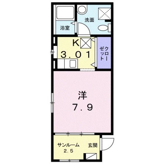 広島高速交通アストラムライン 西原駅(広島) 徒歩13分 3階建 築12年(1K/1階)の間取り写真