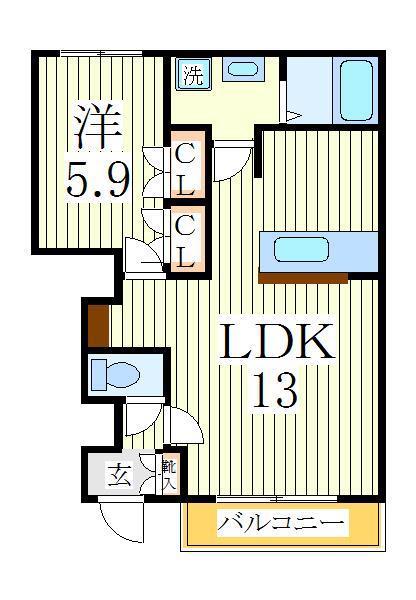 サンモール(1LDK/1階)の間取り写真