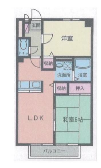 サンモール小机2(2LDK/2階)の間取り写真