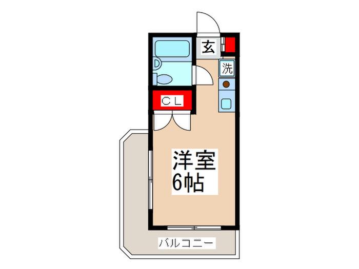 エシールK(ワンルーム/3階)の間取り写真