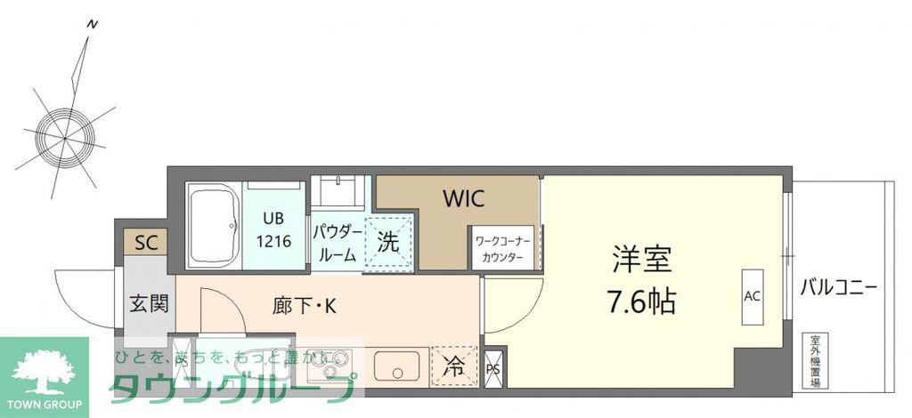 K.CURACION(1K/6階)の間取り写真