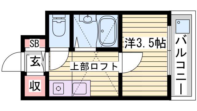 シティヒルズII(1K/3階)の間取り写真