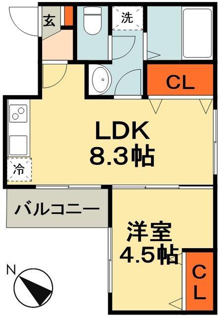 FOREST M23(1LDK/2階)の間取り写真