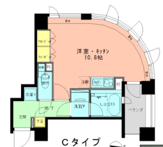 ラフィネジュ学芸大学(ワンルーム/4階)の間取り写真