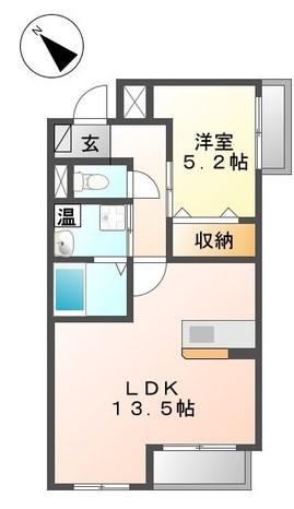 シエルクレール(1LDK/2階)の間取り写真