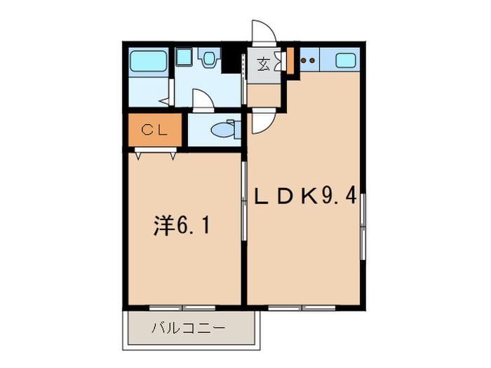 高照マンションII(1LDK/1階)の間取り写真