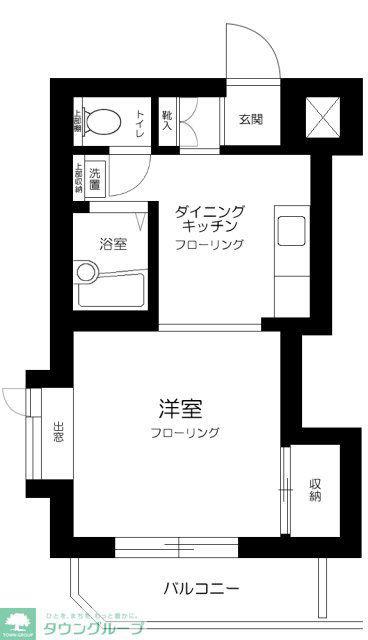 ヒズコープ(1DK/2階)の間取り写真