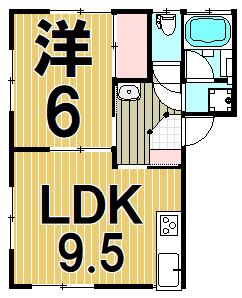 第二コーポ八木(1LDK/1階)の間取り写真
